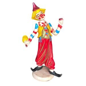 Vintage Fontanini Clown Figure Drinking Wine Resin Chianti Circus Italy READ